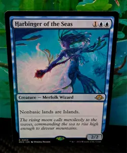 magic the gathering - Harbinger of the Seas - Merfolk Wizard - Rare - Island - Image 1
