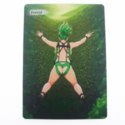 Altered Art MTG Card - Forest - Green Skydiver Girl Illustration - Image 1