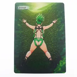 Altered Art MTG Card - Forest - Green Skydiver Girl Illustration - Image 2