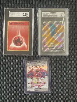 Charizard Card Lot SGC 10 GMA 9 + Ungraded Charizard ex – 3 Card Pokémon Set - Image 1