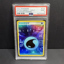 PSA 9 MINT Water Energy Holo 105/108 EX Power Keepers 2007 Pokemon Card - Image 1