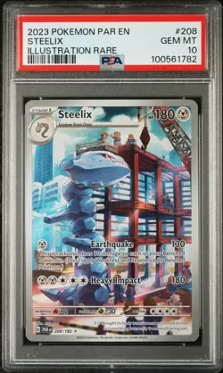 2023 POKEMON PAR EN-PARADOX RIFT ILLUSTRATION RARE #208 STEELIX PSA 10 - Image 3