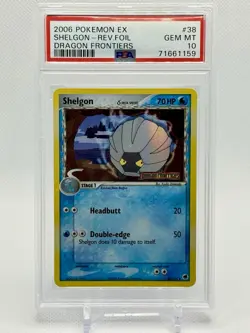 2006 Pokemon EX Dragon Frontiers Shelgon Reverse Foil #38 PSA 10 GEM MINT graded - Image 1