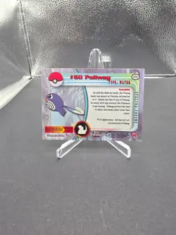1999 Topps Chrome Pokemon Poliwag Spectra Refractor Card #60 LP - Image 2