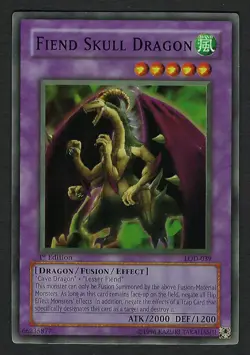 Yugioh Card Fiend Skull Dragon LOD-039 Super Rare 1st Edition NRMT - Image 1