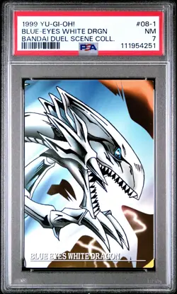 1999 YU-GI-OH! BANDAI DUEL SCENE COLLECTION #08-1 BLUE-EYES WHITE DRAGON PSA 7 - Image 3