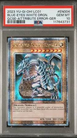 PSA 10 Blue-Eyes White Dragon | 1st Ed Legendary Collection | QCSR | ERROR Ger - Image 1
