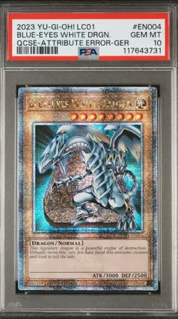 PSA 10 Blue-Eyes White Dragon | 1st Ed Legendary Collection | QCSR | ERROR Ger - Image 3