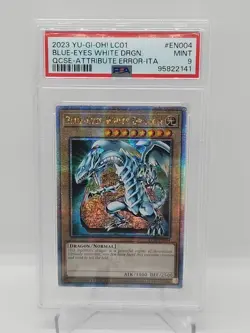 PSA 9 MINT Blue-Eyes White Dragon LC01-EN004 QCR Italian Error QCSE YUGIOH - Image 1