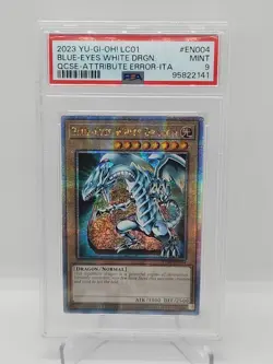 PSA 9 MINT Blue-Eyes White Dragon LC01-EN004 QCR Italian Error QCSE YUGIOH - Image 3