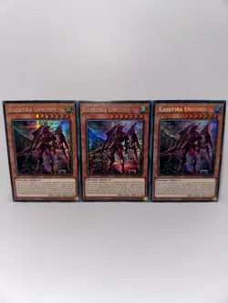 Yu-Gi-Oh 3x Kashtira Unicorn MP23-EN164 Prismatic Secret Rare 1st Edition - Image 1