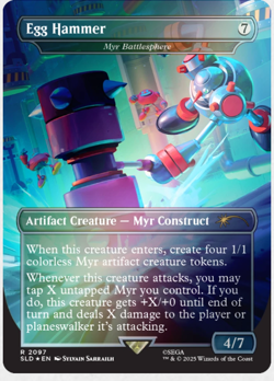 EGG HAMMER (Myr Battlesphere) PRESALE FOIL MTG SONIC Secret Lair - Image 2