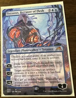 MTG - Tezzeret, Betrayer Of Flesh (Borderless) - Kamigawa: Neon Dynasty - NM - Image 2