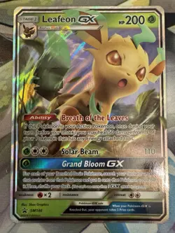 Leafeon GX SM146 Pokemon Sun and Moon Black Star Promo Full Art Holo 2018 NM - Image 1