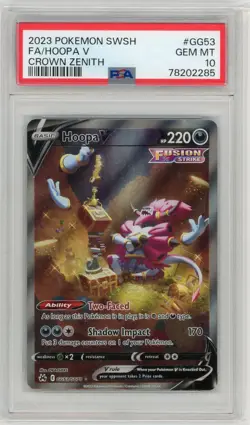 POKEMON SWSH #GG53 HOOPA V FULL ART 2023 CROWN ZENITH GEM MINT PSA 10 - Image 1