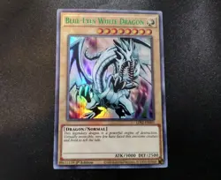 Blue-Eyes White Dragon LDS2-EN001 1st Edition (Green) Ultra Rare Yugioh Card NM - Image 1