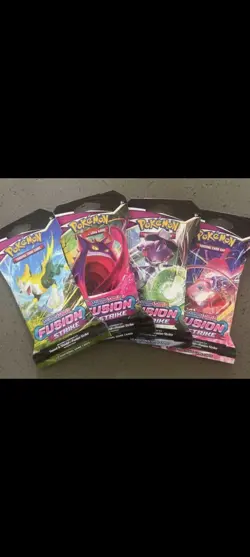 Pokemon Fusion Strike Full Art Set 4 Factory Sealed Sleeved Booster Packs - Image 7