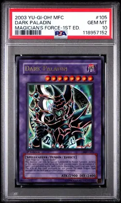 YUGIOH PSA 10 Dark Paladin (1st Edition Artwork) MFC-105 Magician's Force 1st Ed - Image 1