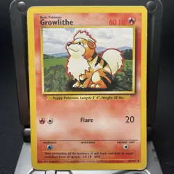 Growlithe - 028/102 - Pokémon Base Set 1999 - Unlimited Uncommon WOTC Card MP - Image 3
