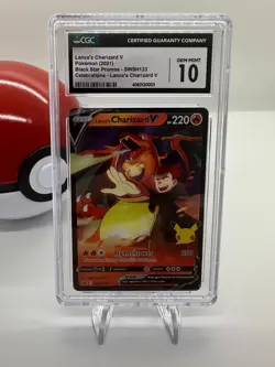 2021 Pokemon Lance's Charizard V Celebrations Black Star Promo SWSH133 CGC 10 - Image 1