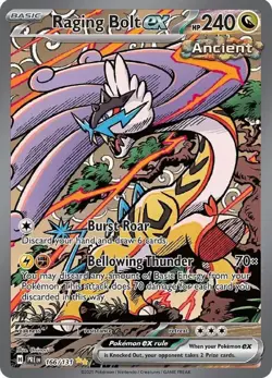 Pokémon TCG Raging Bolt EX Prismatic Evolutions Holo Card 166/131 Sir - Image 2