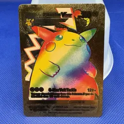 Pokémon Gold Foil Fan Art ~ Pikachu VMAX #044/185 ~ Rainbow Gold Card - Image 1