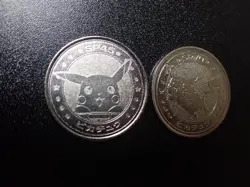 Pokemon Card Meiji Promo Battle Coin Silver Shining Pikachu 2 SET #5432 PLAY - Image 2