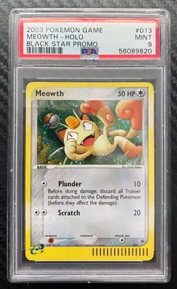 2003 Pokemon Black Star Promo Meowth Holo 013 PSA 9 - Image 1