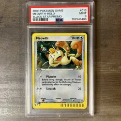 Meowth Black Star Promo #13 Holo -  PSA 9 MINT - 2003 Expedition eReader Pokemon - Image 2