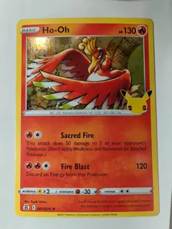 Ho-Oh 001/025 25th Anniversary Celebrations Pokemon Holo Foil Rare Nice! - Image 1