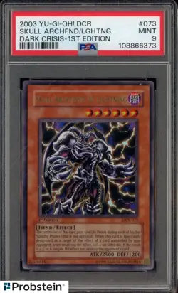 2003 Yu-Gi-Oh! DCR Dark Criss 1st Edition 073 Skull Archfiend of Lightning PSA 9 - Image 1