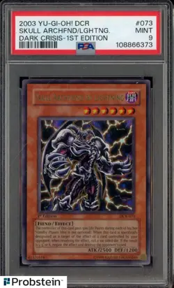 2003 Yu-Gi-Oh! DCR Dark Criss 1st Edition 073 Skull Archfiend of Lightning PSA 9 - Image 3