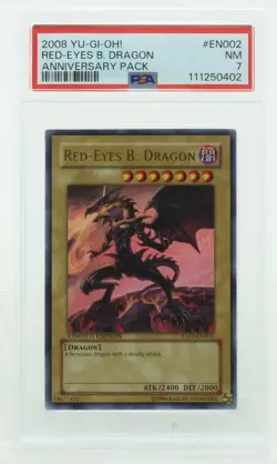 Yu-Gi-Oh! Anniversary Red-Eyes B. Dragon 2008 YAP1-EN002 Limited Edition PSA 7 - Image 1
