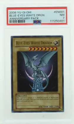 Yu-Gi-Oh! Anniversary Blue-Eyes White Dragon 2008 YAP1-EN001 Limited PSA 7 - Image 1
