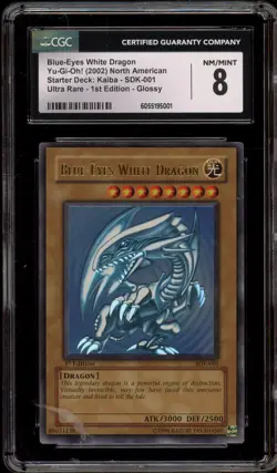 Yu-Gi-Oh! Blue-Eyes White Dragon SDK 1st Edition Ultra Rare #SDK-001 CGC 8 - Image 1