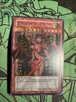 Slifer The Sky Dragon Girl Egyptian God Cards ACG Waifu Card Holo Anime Yugioh - Image 3
