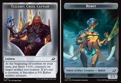 1x - TEZZERET, Cruel Captain Emblem \ ROBOT Token - Edge of Eternities - NM MTG - Image 1