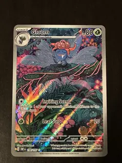 PokÃ©mon Gloom Card 198/197 SV03 Obsidian Flames Holo Rare TCG Illustration Foil - Image 1