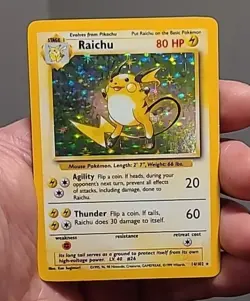 ðŸ”¥ Raichu 14/102 ðŸ”¥ Original Holo Rare Base Set Pokemon Card 1999 WOTC TCG  - Image 1