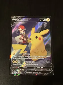 PokÃ©mon TCG Pikachu v Trainer Gallery TG16/TG30 Lost Origin Full Art Holo Card - Image 1