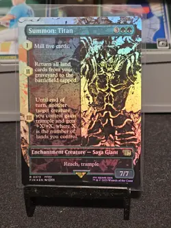 MTG Final Fantasy - Summon Titan (Borderless) FOIL #373 Rare - Image 1