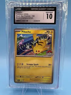 Pikachu 190 Black Star Promo CGC 10 (Gem Mint) - World Championships - Pokemon - Image 1