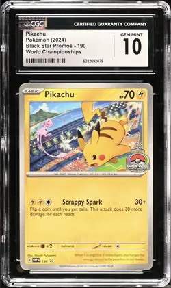 Pikachu 190 Black Star Promo CGC 10 (Gem Mint) - World Championships - Pokemon - Image 4