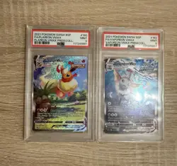Pokemon Promo Vaporeon Flareon VMAX SWSH182  SWSH180 PSA 9 Mint - Image 1
