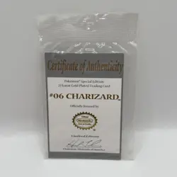 Pokémon Special Edition 23 karat Gold Plated Trading Card / #06 Charizard - Image 3