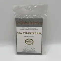 Pokémon Special Edition 23 karat Gold Plated Trading Card / #06 Charizard - Image 7