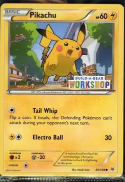 Pikachu Build-A-Bear Workshop Pokemon Card Limited Edition SEALED STAMPED - Image 2
