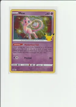 Pokémon TCG Card Mew Celebrations 011/025 Holo Rare 2021 25th Anniversary - Image 1