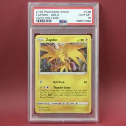 PSA 10 Zapdos 48 Holo 2020 Pokemon SWSH Vivid Voltage Graded Card Rare CGC TAG - Image 3