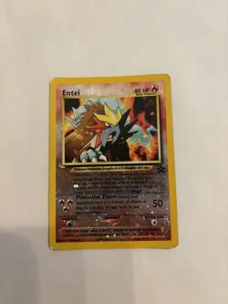Damaged Entei Wizards Black Star Promos 34 Holo Promo  pokemon cards TCG - Image 1
